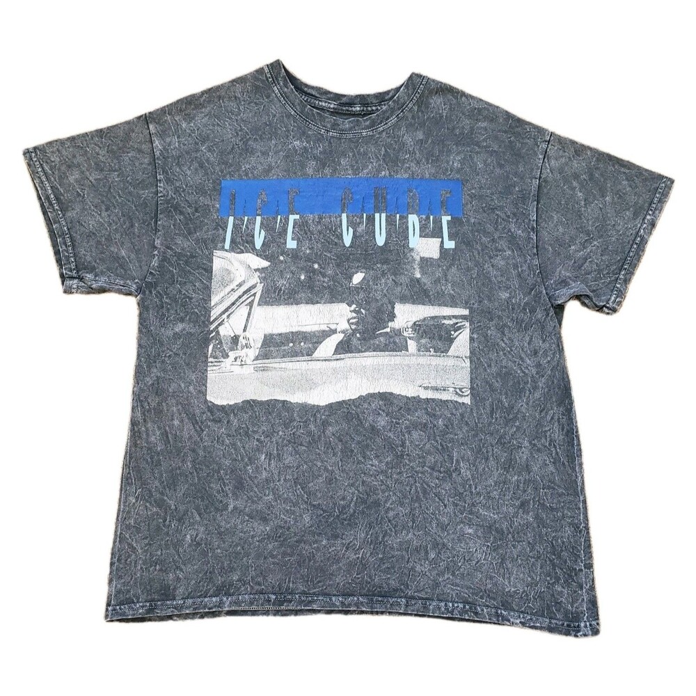 Ice Cube It Was A Good Day Sz Large Boxy Unisex Charcoal Acid Wash T-Shirt NWA